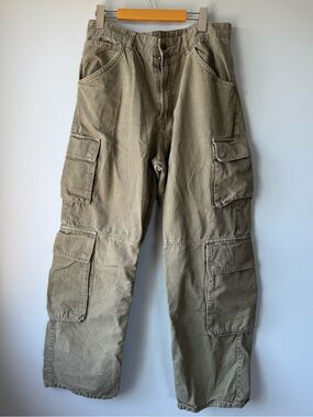 (32x24) Zara Men's Olive Green Cargo Pants